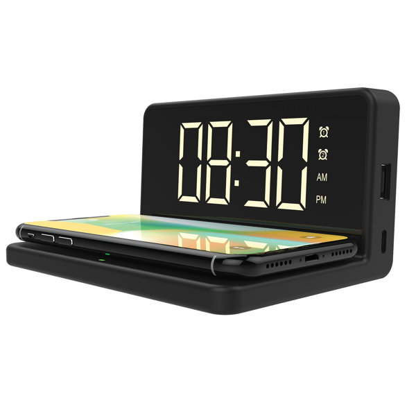 Latitude Run® Digital Electric Alarm Tabletop Clock in Black Wayfair